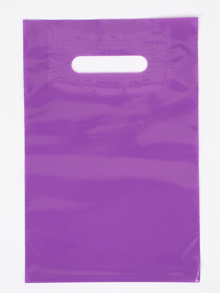 Пакет полиэтиленовый с вырубной ручкой, Фиолетовый 20-30 См, 70 мкм