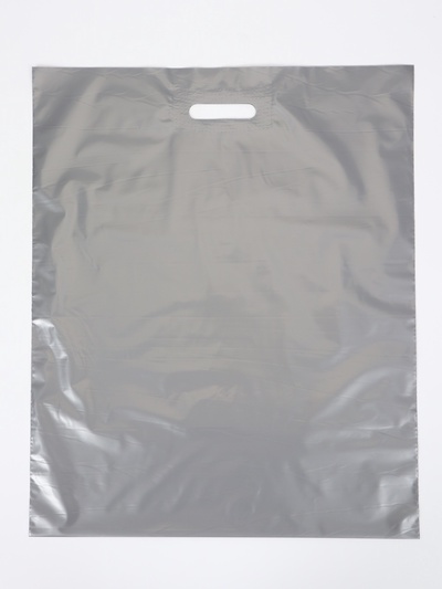 Пакет полиэтиленовый с вырубной ручкой, серебряный 50х60 см, 70 мкм