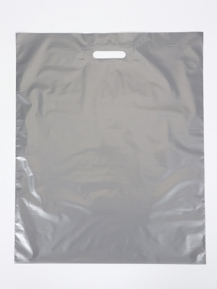 Пакет полиэтиленовый с вырубной ручкой, Серебряный 50-60 См, 70 мкм