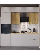 Кухонный гарнитур прямой трёхуровневый под потолок «Виктория 1–3Я», 2400×2520 мм, цвет кашемир/тегола - Фото 2