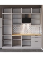 Кухонный гарнитур прямой трёхуровневый под потолок «Виктория 1–3Я», 2400×2520 мм, цвет кашемир/тегола 10976239