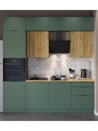 Кухонный гарнитур прямой трёхуровневый под потолок «Виктория 1–3Я», 2400×2520 мм, цвет кипарисовый/тегола 10976242