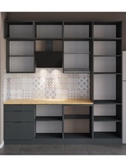 Кухонный гарнитур прямой трёхуровневый под потолок «Виктория 1–3Я», 2400×2520 мм, цвет графит/тегола - Фото 3