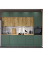 Кухонный гарнитур прямой трёхуровневый под потолок «Виктория 2.1–3Я», 3000×2520 мм, цвет кипарисовый/тегола  (артикул 10976246)  большой выбор товаров оптом и в розницу по низким ценам с доставкой