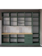 Кухонный гарнитур прямой трёхуровневый под потолок «Виктория 2.1–3Я», 3000×2520 мм, цвет кипарисовый/тегола  (артикул 10976246)  большой выбор товаров оптом и в розницу по низким ценам с доставкой