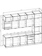 Кухонный гарнитур прямой трёхуровневый под потолок «Виктория 2.1–3Я», 3000×2520 мм, цвет кипарисовый/тегола  (артикул 10976246)  большой выбор товаров оптом и в розницу по низким ценам с доставкой