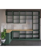 Кухонный гарнитур угловой трёхуровневый под потолок «Виктория 3.1–3Я», 3000×2520×1600 мм, цвет кипарисовый/тегола - Фото 3