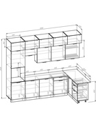Кухонный гарнитур угловой трёхуровневый под потолок «Виктория 3.1–3Я», 3000×2520×1600 мм, цвет кипарисовый/тегола - Фото 6
