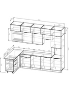 Кухонный гарнитур угловой трёхуровневый под потолок «Виктория 3.1–3Я», 3000×2520×1600 мм, цвет кипарисовый/тегола - Фото 7