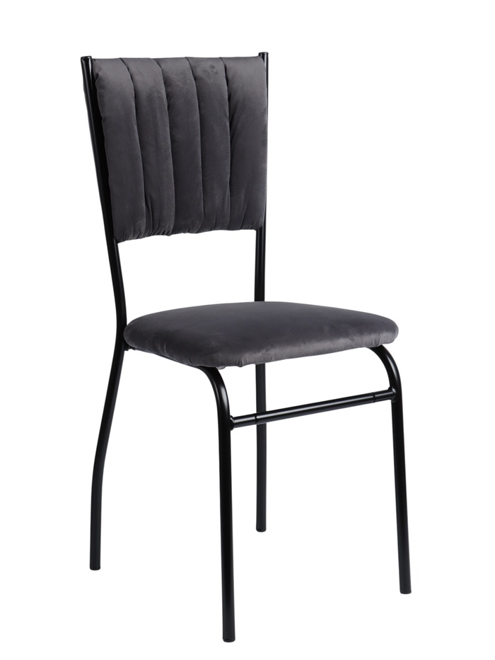 Стул мягкий для кухни разборный «Камелот», цвет чёрный/графит - Фото 1