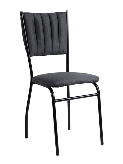 Стул мягкий для кухни разборный «Камелот», обивка рогожка, цвет чёрный/серый