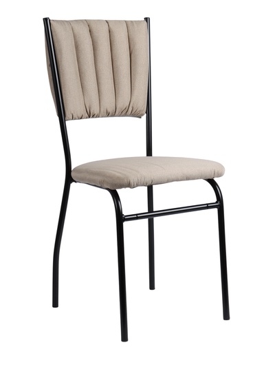 Стул мягкий для кухни разборный «Камелот», обивка рогожка, цвет чёрный/бежевый