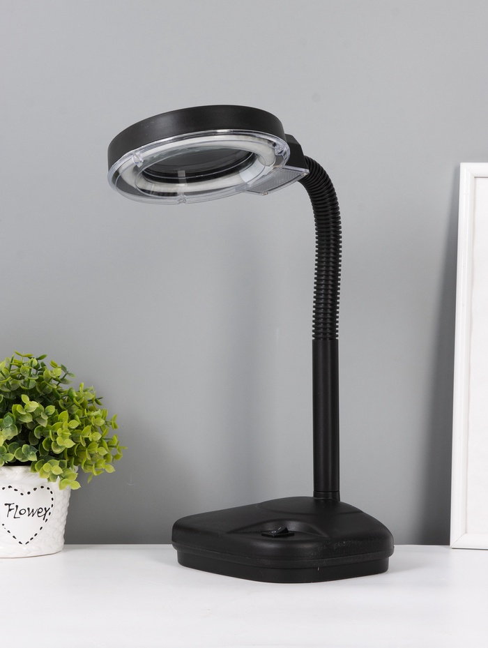 УЦЕНКА Лампа-лупа для творчества, от сети 220В чёрный 52х17х14 см - Фото 1