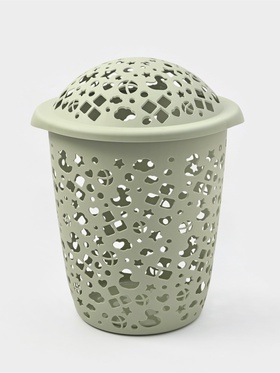 Корзина для белья с крышкой «Непоседа», 45 л, 44×41.5×55.5 см, оливковая