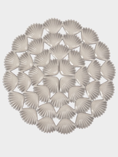 Коврик для раковины Доляна «Ракушки», круглый, d=29 см, прозрачный, серо-коричневый