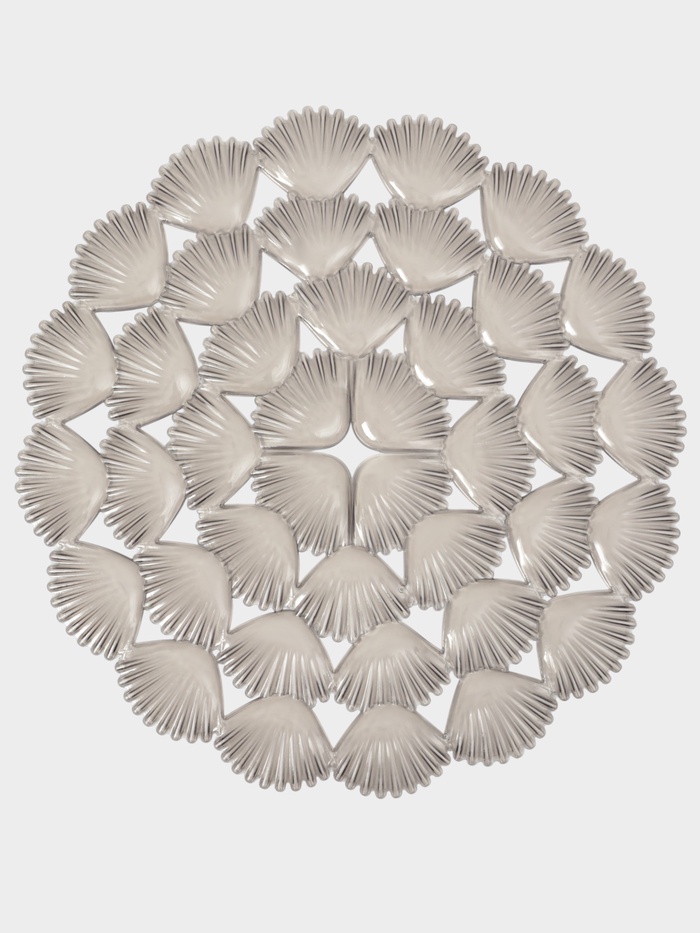 Коврик для раковины Доляна «Ракушки», круглый, d=29 см, прозрачный, серо-коричневый - Фото 1