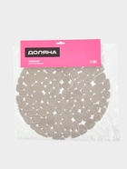 Коврик для раковины Доляна «Галька», круглый, d=29 см, прозрачный, серо-коричневый - Фото 4