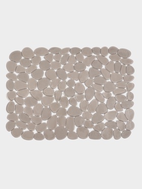 Коврик для раковины Доляна «Галька», 30×40 см, прозрачный, серо-коричневый