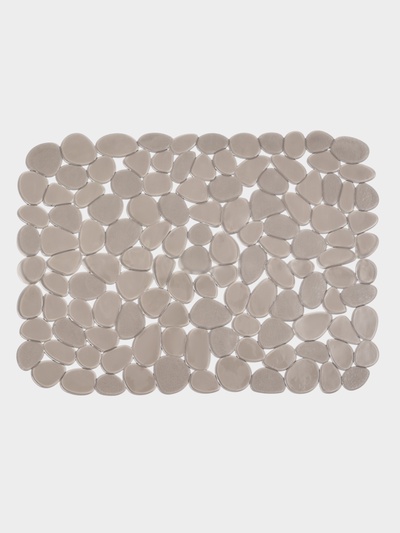 Коврик для раковины Доляна «Галька», 30×40 см, прозрачный, серо-коричневый