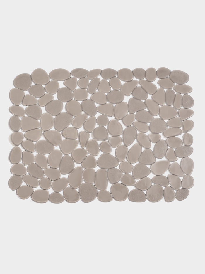 Коврик для раковины Доляна «Галька», 30×40 см, прозрачный, серо-коричневый