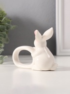 Фигурка - держатель для салфеток «Белый кролик с розовыми ушками», керамика, 5×10×7.5 см - Фото 3