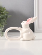 Фигурка - держатель для салфеток «Белый кролик с розовыми ушками», керамика, 5×10×7.5 см - Фото 4
