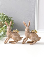Набор фигурок 2 шт. полистоун «Кролик с синичками на спине», 14×5.5×11.5 см  (артикул 10992406)  большой выбор товаров оптом и в розницу по низким ценам с доставкой
