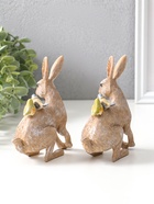 Набор фигурок 2 шт. полистоун «Кролик с синичками на спине», 14×5.5×11.5 см  (артикул 10992406)  большой выбор товаров оптом и в розницу по низким ценам с доставкой