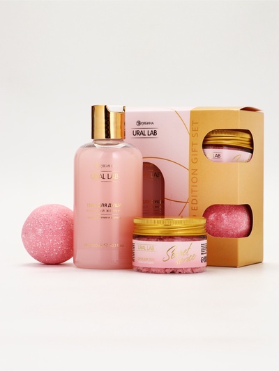 Подарочный набор Nude Mood, гель для душа, скраб для тела, бомбочка для ванны, URAL LAB