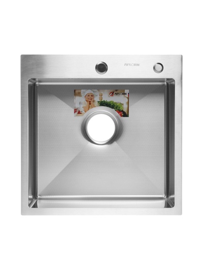 Мойка врезная кухонная, нержавеющая сталь, премиум-класса 50×50, Декор.Сатин, AF95050DA