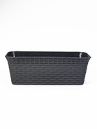 Ящик балконный для цветов «Ротанг», 13 л, 43×20×14.5 см, с дренажной вставкой, пластиковый, серый - Фото 2