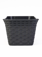 Ящик балконный для цветов «Ротанг», 13 л, 43×20×14.5 см, с дренажной вставкой, пластиковый, серый - Фото 3