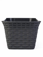 Ящик балконный для цветов «Ротанг», 18 л, 63×20×14.5 см, с дренажной вставкой, пластиковый, серый - Фото 3