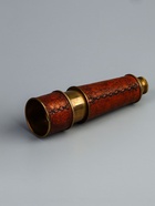 УЦЕНКА Подзорная труба с гравировкой 43 см, латунь, кожа - Фото 3