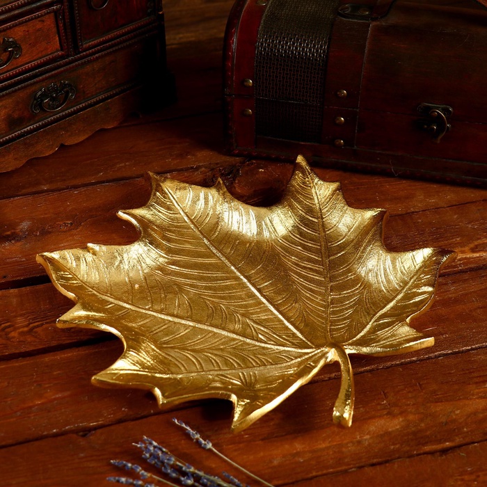 УЦЕНКА Блюдо «Кленовый лист», 31×29×6 см, алюминий - Фото 1