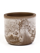 Кашпо для цветов «Микрит», 1 л, d=15 см, h=14 см, со вставкой, пластиковое, бежевое - Фото 1