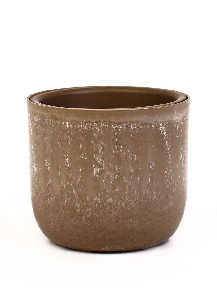 Кашпо со вставкой 1,9 л d18 см h16,5 см МИКРИТ бежевый слайн