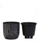 Кашпо для цветов «Микрит», 1.9 л, d=18 см, h=16.5 см, со вставкой, пластиковое, серое - Фото 3