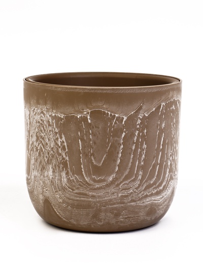 Кашпо для цветов «Микрит», 3.7 л, d=22 см, h=20 см, со вставкой, пластиковое, бежевое