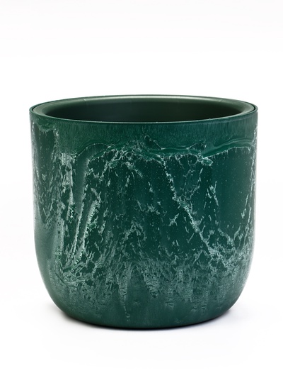 Кашпо для цветов «Микрит», 3.7 л, d=22 см, h=20 см, со вставкой, пластиковое, зелёное