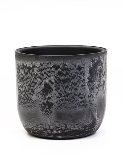 Кашпо для цветов «Микрит», 3.7 л, d=22 см, h=20 см, со вставкой, пластиковое, серое