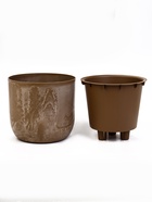 Кашпо для цветов «Микрит», 7.8 л, d=28 см, h=25.5 см, со вставкой, пластиковое, бежевое - Фото 3