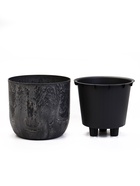 Кашпо для цветов «Микрит», 7.8 л, d=28 см, h=25.5 см, со вставкой, пластиковое, серое - Фото 3