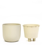 Кашпо для цветов «Рамона», 7.8 л, d=28 см, h=25.5 см, со вставкой, пластиковое, белое - Фото 3