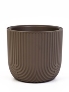 Кашпо для цветов «Рамона», 7.8 л, d=28 см, h=25.5 см, со вставкой, пластиковое, серое - Фото 1