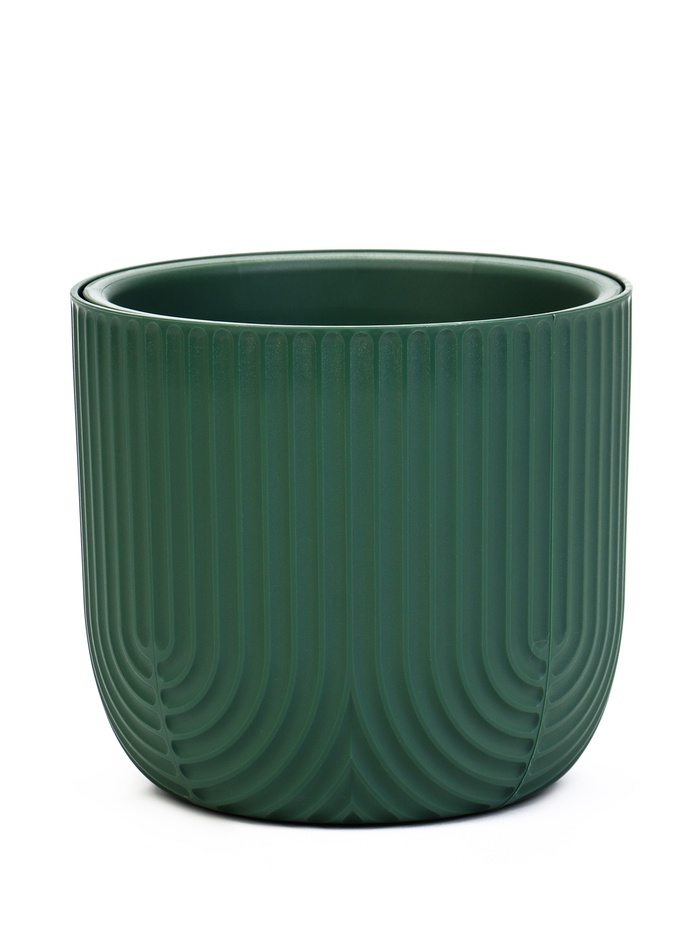 Кашпо для цветов «Рамона», 7.8 л, d=28 см, h=25.5 см, со вставкой, пластиковое, цвет нефрит - Фото 1