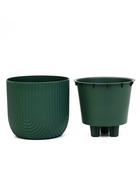 Кашпо для цветов «Рамона», 7.8 л, d=28 см, h=25.5 см, со вставкой, пластиковое, цвет нефрит - Фото 3