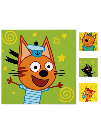 Салфетки бумажные «Три Кота. Играем вместе», 33×33 см, 20 шт.