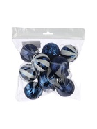 УЦЕНКА Набор шаров пластик d-6 см, 12 шт "Мелодия" полосы, бело-синий - Фото 6