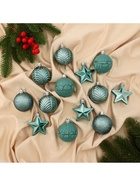 УЦЕНКА Набор украшений пластик 13 шт "Мелодия" звезда, 6 см, зелёный - Фото 2